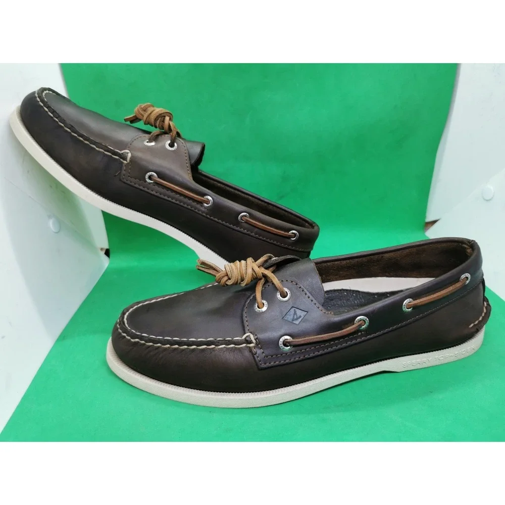 Vintage Sperry Top-Sider Men's Authentic Boat Driving Shoe Amaretto Brown Sz 11M